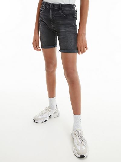 Calvin Klein Ruhák HU911382 | Calvin Klein Slim Durable Fiu Farmer Rövidnadrág Fekete